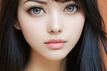 AI girl with black hair wallpaper