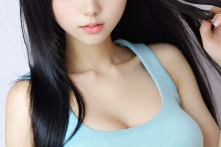AI girl with black hair wallpaper