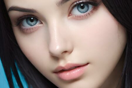 AI girl with black hair wallpaper