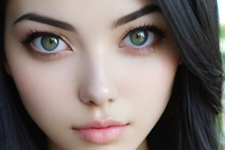 AI girl with black hair wallpaper
