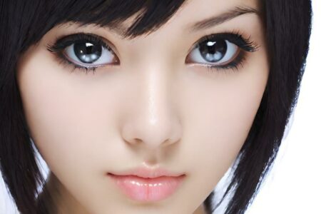 AI girl with black hair wallpaper