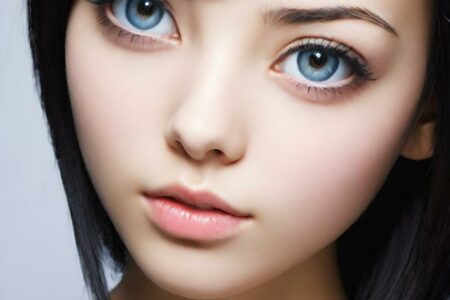 AI girl with black hair wallpaper