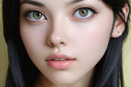AI girl with black hair wallpaper