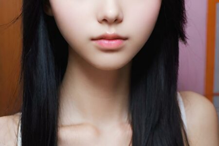 AI girl with black hair wallpaper