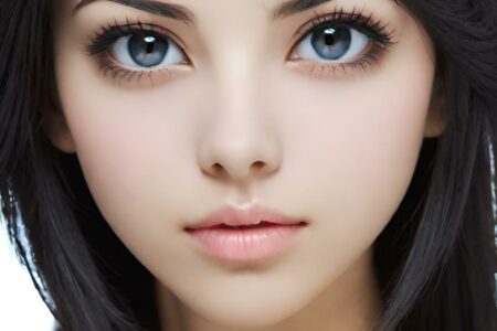 AI girl with black hair wallpaper