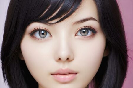 AI girl with black hair wallpaper