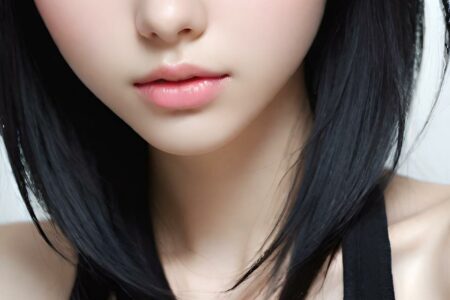 AI girl with black hair wallpaper