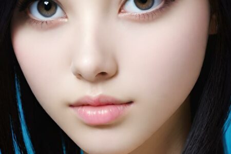 AI girl with black hair wallpaper