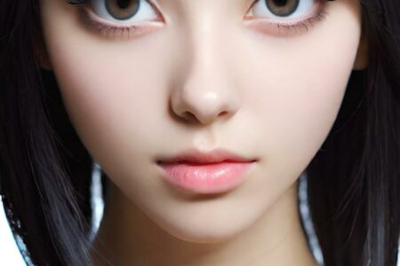 AI girl with black hair wallpaper