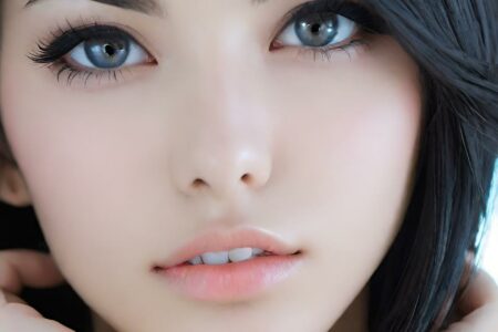 AI girl with black hair wallpaper