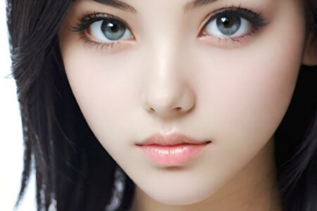 AI girl with black hair wallpaper