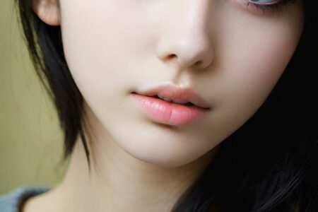 AI girl with black hair wallpaper