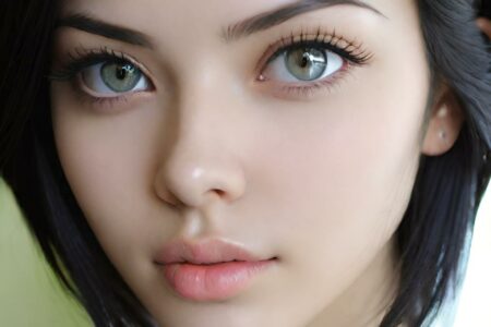 AI girl with black hair wallpaper