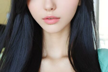 AI girl with black hair wallpaper