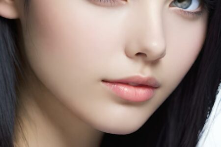 AI girl with black hair wallpaper