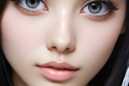 AI girl with black hair wallpaper