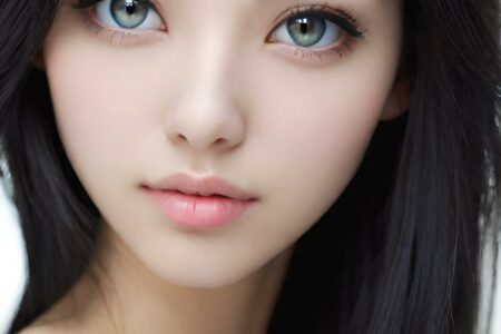 AI girl with black hair wallpaper