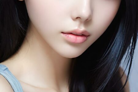 AI girl with black hair wallpaper