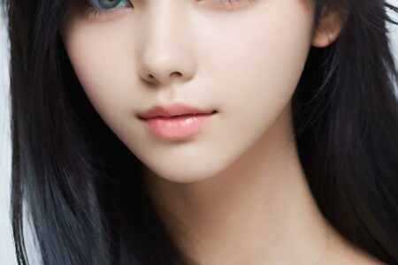 AI girl with black hair wallpaper