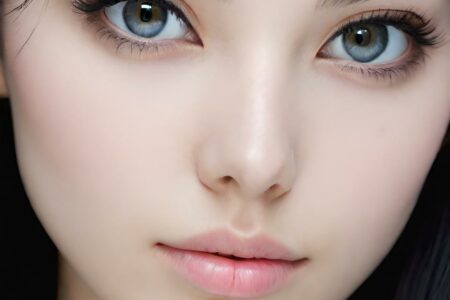 AI girl with black hair wallpaper