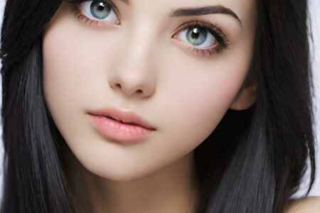 AI girl with black hair wallpaper