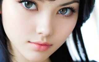 AI girl with black hair wallpaper