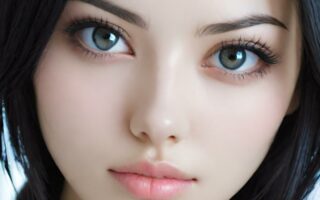AI girl with black hair wallpaper
