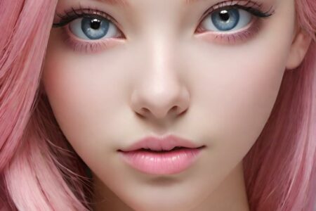 AI girl with pink hair wallpaper