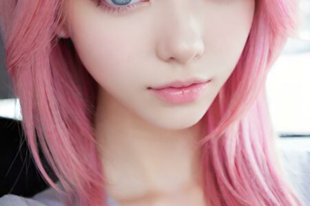 AI girl with pink hair wallpaper