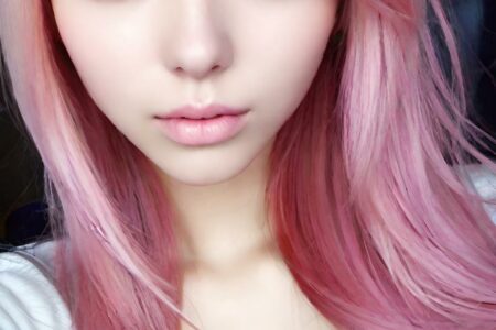 AI girl with pink hair wallpaper