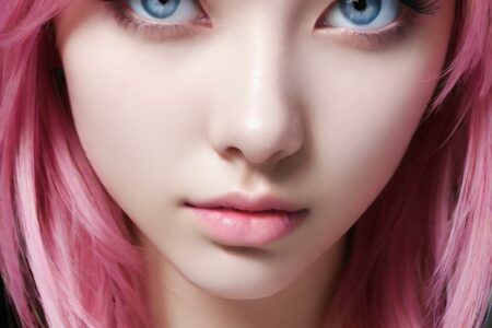 AI girl with pink hair wallpaper