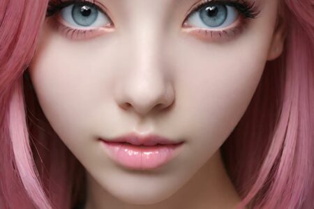 AI girl with pink hair wallpaper