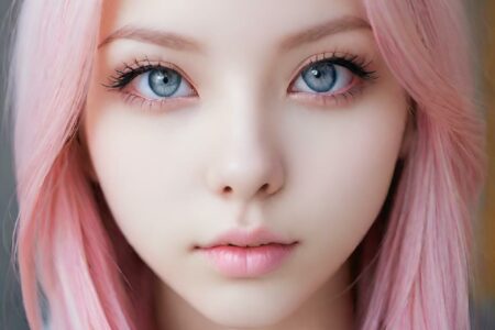 AI girl with pink hair wallpaper