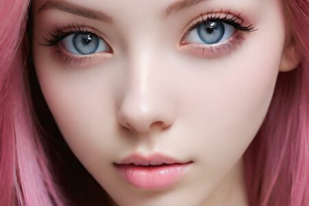 AI girl with pink hair wallpaper