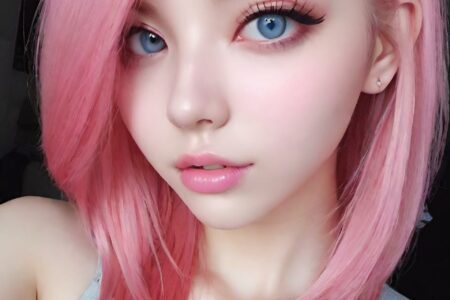 AI girl with pink hair wallpaper