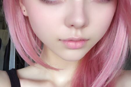 AI girl with pink hair wallpaper
