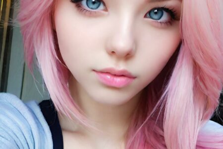 AI girl with pink hair wallpaper