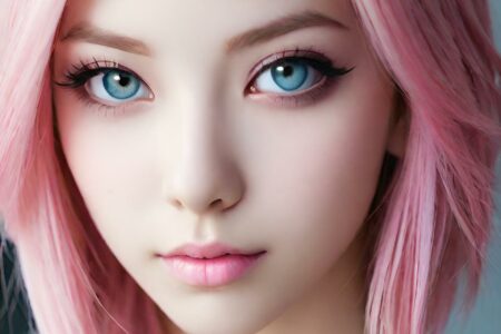 AI girl with pink hair wallpaper