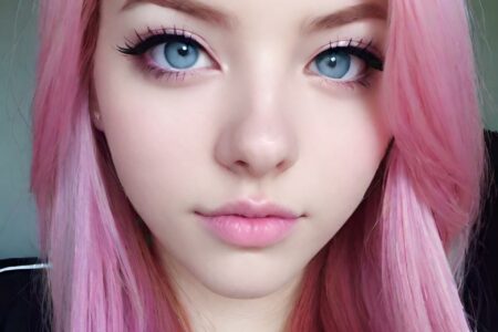 AI girl with pink hair wallpaper