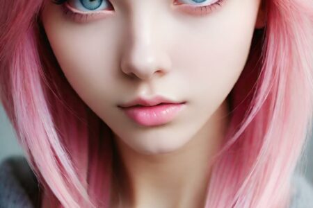 AI girl with pink hair wallpaper