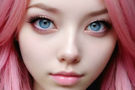 AI girl with pink hair wallpaper
