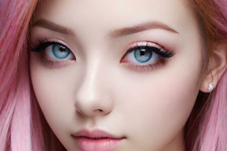 AI girl with pink hair wallpaper