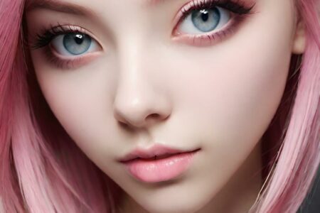 AI girl with pink hair wallpaper