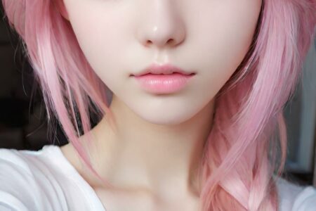 AI girl with pink hair wallpaper