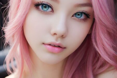 AI girl with pink hair wallpaper
