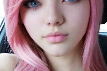 AI girl with pink hair wallpaper