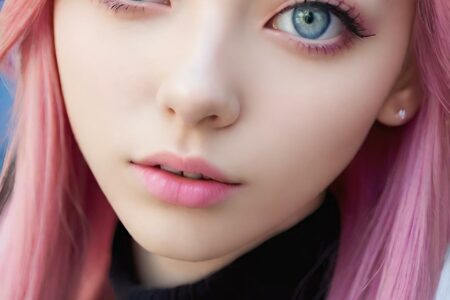 AI girl with pink hair wallpaper
