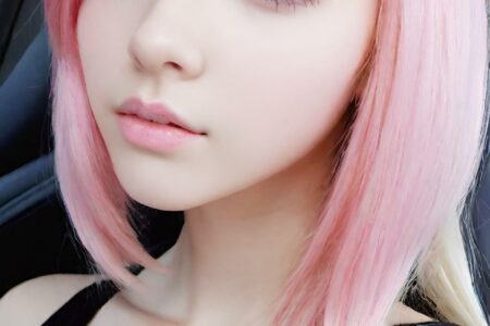 AI girl with pink hair wallpaper