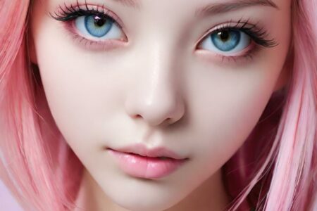 AI girl with pink hair wallpaper
