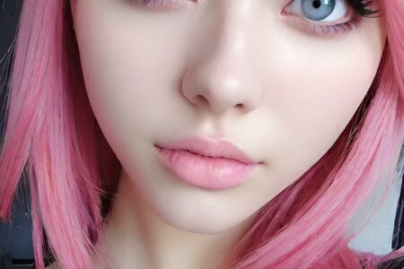 AI girl with pink hair wallpaper